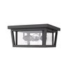 Z-Lite Seoul 3 Light Outdoor Flush Ceiling Mount Fixture, Oil Rubbed Bronze & Clear 571F-ORB